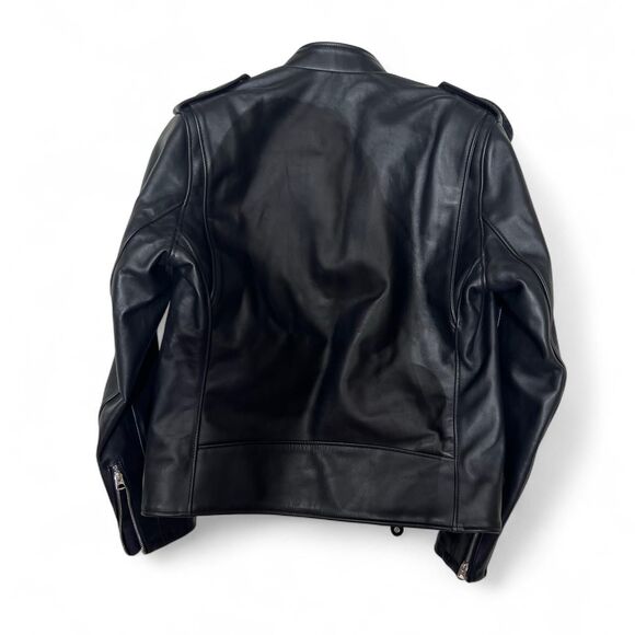 Schott Men's Black Leather Motor Jacket 603USA Cafecto Hybrid Cafe Racer $960 - Picture 3 of 5